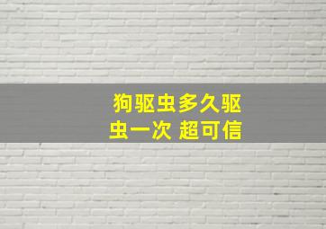 狗驱虫多久驱虫一次 超可信